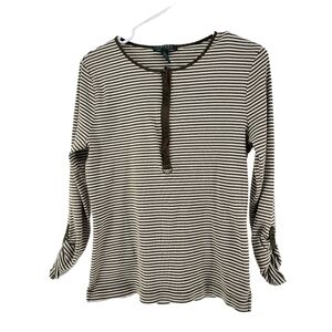 Lauren Ralph Lauren Women's Stripe Half-Zip Top - XL